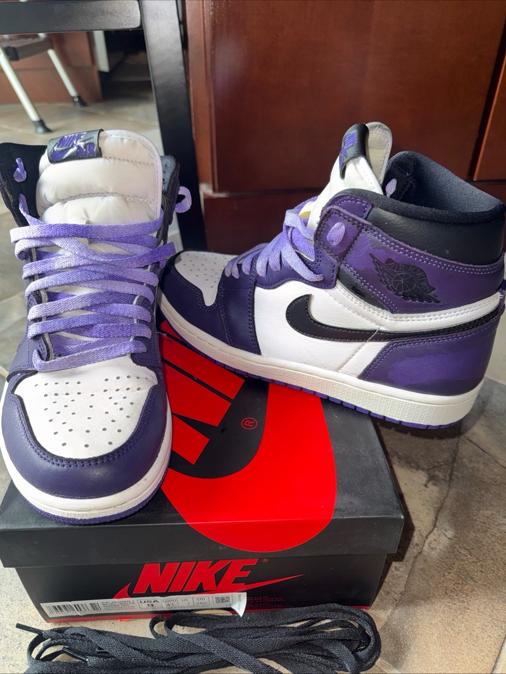 Nike Air Jordan 1 High White/Purple/Black